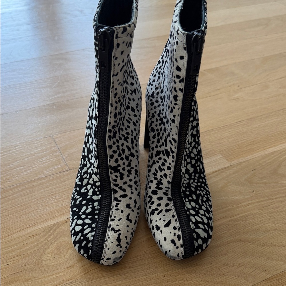 Rag & bone Spot-Print Block Heel Ankle Boots - Black & White - Picture 6 of 7